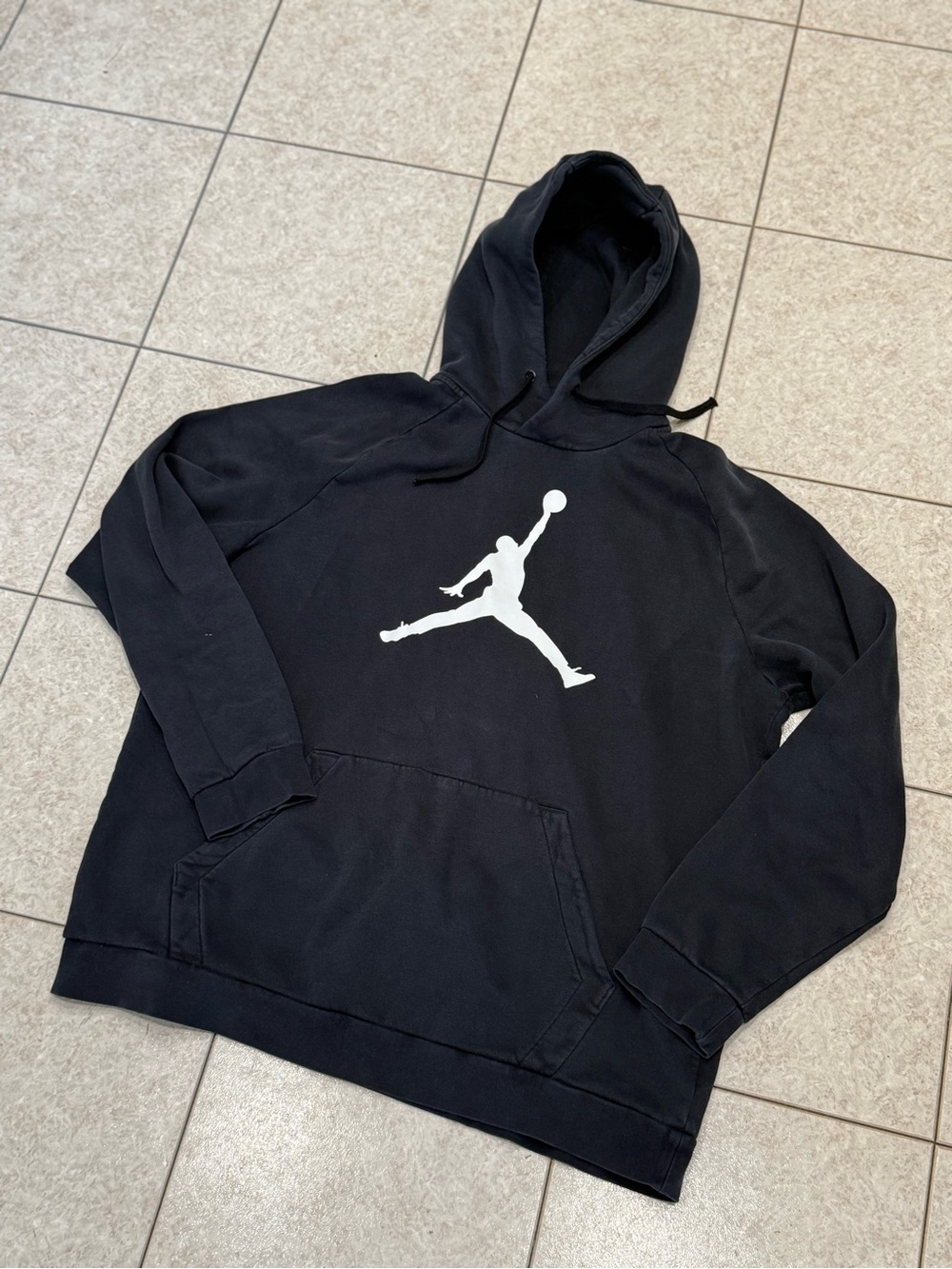 Jordan Men's Black Hoodie with White Jumpman Logo